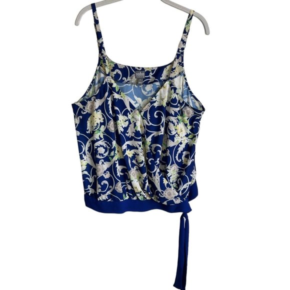 Soho New York & Co Multicolor Sleeveless Faux Wrap Tie Front Blouse - Size XL - Picture 1 of 6